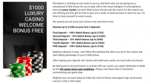 Luxury casino bonus