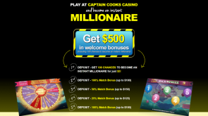 Captain Cooks Casino 1st deposit bonus